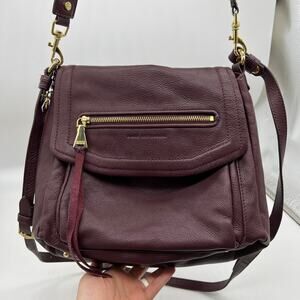 Aimee Kestenberg Leather Shoulder Bag with Crossbody Strap True Plum